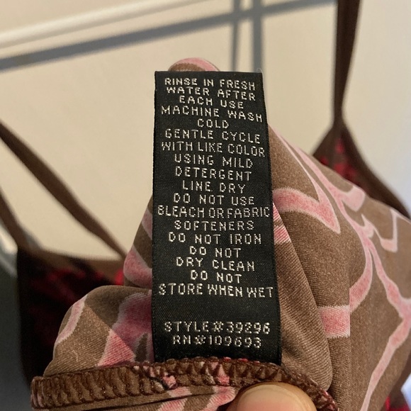 Athleta Sport Dress, size S. Chocolate brown with magenta floral swirl pattern. - Picture 7 of 9